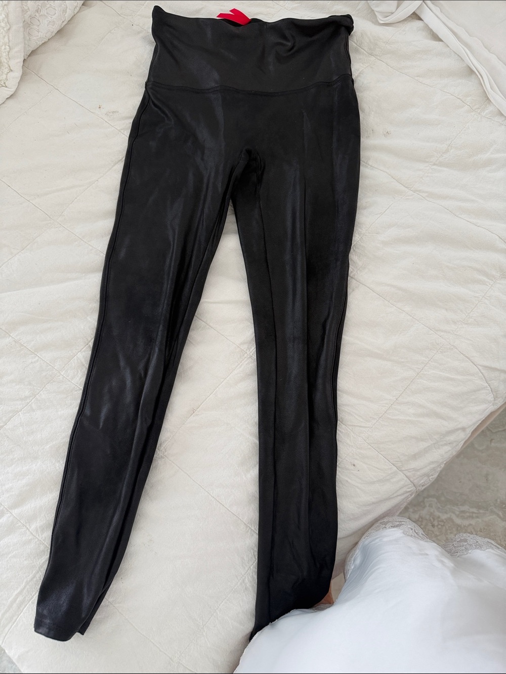 SPANX Black High-Waist Shiny Leggings